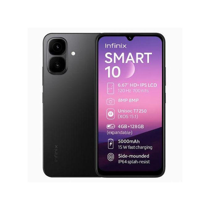 Infinix Smart 10 - 6.67”- 128GB ROM +4GB RAM-8MP /8MP